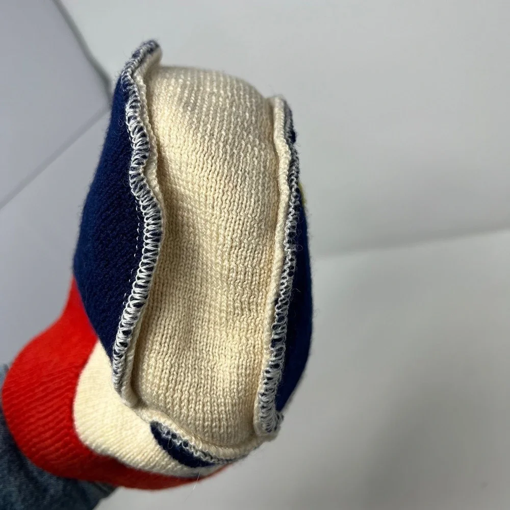 Vintage St Moritz Ski Beanie Wool Knit Hat Switzerland Retro Alpine Apres Ski